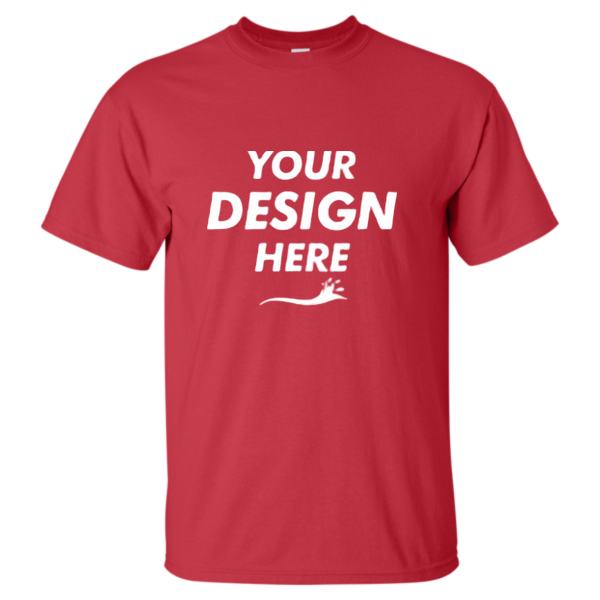Gildan Men's Tall Ultra Cotton® T-Shirt, Red, Front view, Mockup