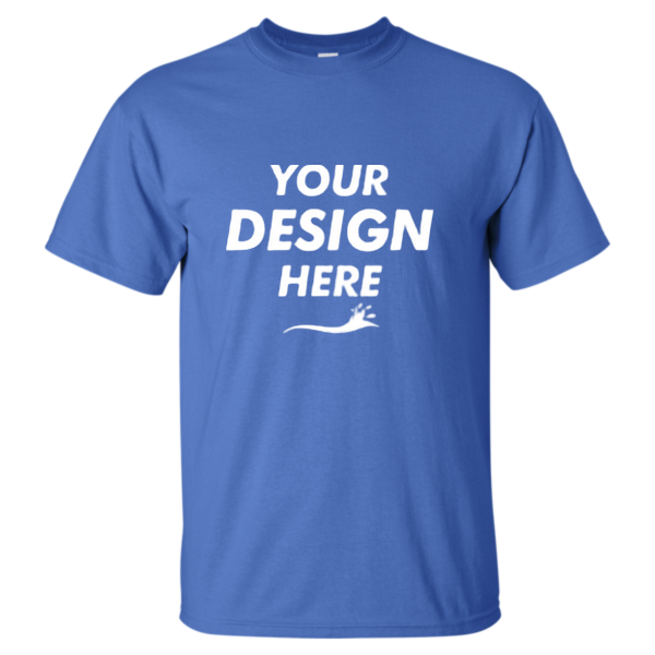 Gildan Men's Tall Ultra Cotton® T-Shirt, Royal, Front view, Mockup