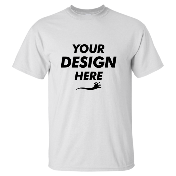 Gildan Men's Tall Ultra Cotton® T-Shirt, White, Front view, Mockup