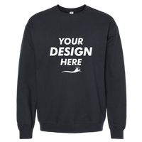 Gildan Softstyle® Midweight Crewneck Sweatshirt, Black, Front view, Mockup