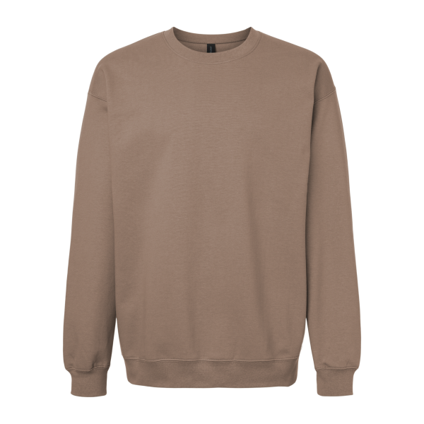 Gildan Softstyle® Midweight Crewneck Sweatshirt, Brown Savana, Front view