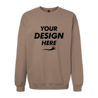 Gildan Softstyle® Midweight Crewneck Sweatshirt, Brown Savana, Front view, Mockup