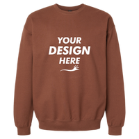 Gildan Softstyle® Midweight Crewneck Sweatshirt, Cocoa, Front view, Mockup