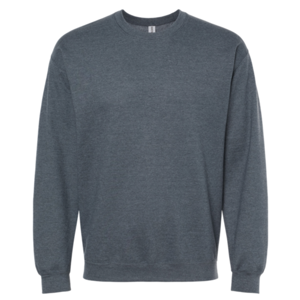 Gildan Softstyle® Midweight Crewneck Sweatshirt, Dark Heather, Front view