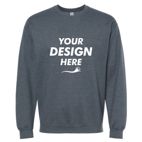Gildan Softstyle® Midweight Crewneck Sweatshirt, Dark Heather, Front view, Mockup