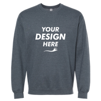 Gildan Softstyle® Midweight Crewneck Sweatshirt, Dark Heather, Front view, Mockup