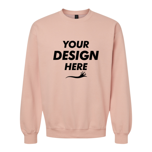 Gildan Softstyle® Midweight Crewneck Sweatshirt, Dusty Rose, Front view, Mockup