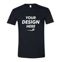 Gildan Softstyle® T-Shirt, Black, Front view, Mockup