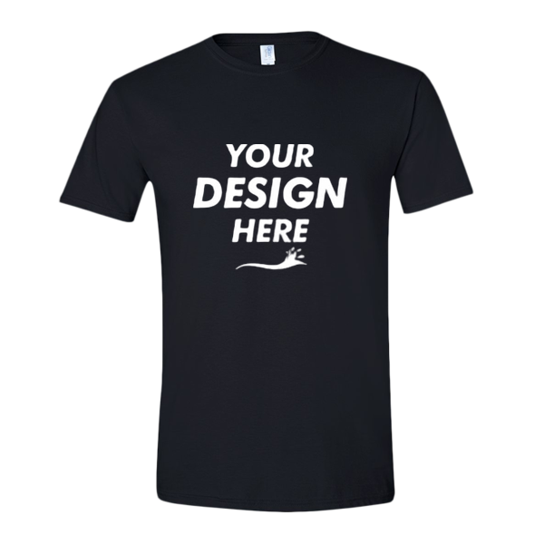 Gildan Softstyle® T-Shirt, Black, Front view, Mockup