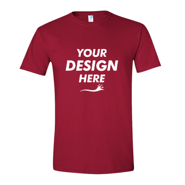 Gildan Softstyle® T-Shirt, Cardinal Red, Front view, Mockup