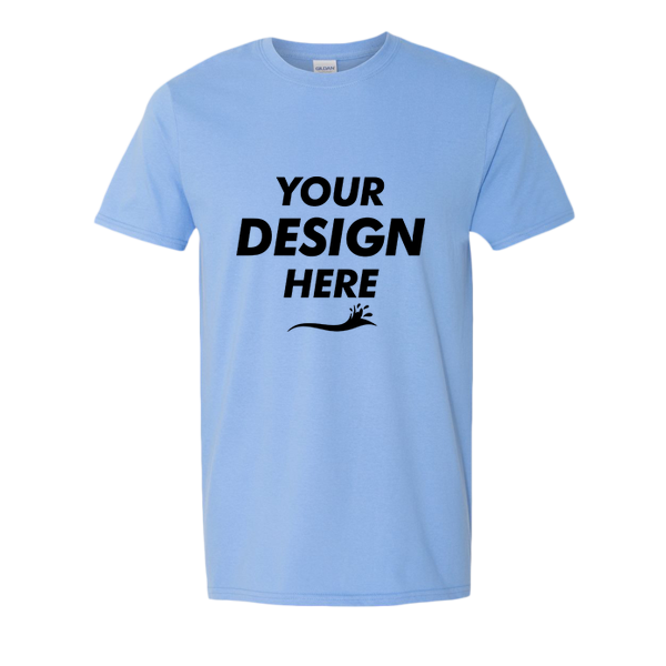 Gildan Softstyle® T-Shirt, Carolina Blue, Front view, Mockup