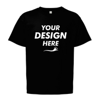 Gildan Softstyle® Youth T-Shirt-R, Black, Front view, Mockup