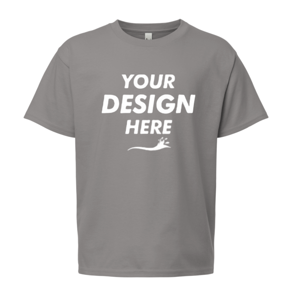 Gildan Softstyle® Youth T-Shirt-R, Graphite Heather, Front view, Mockup