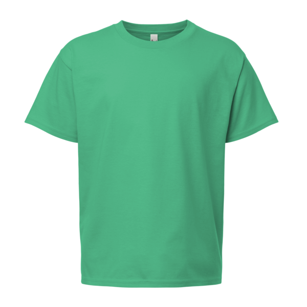 Gildan Softstyle® Youth T-Shirt-R, Heather Irish Green, Front view