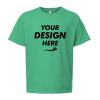 Gildan Softstyle® Youth T-Shirt-R, Heather Irish Green, Front view, Mockup