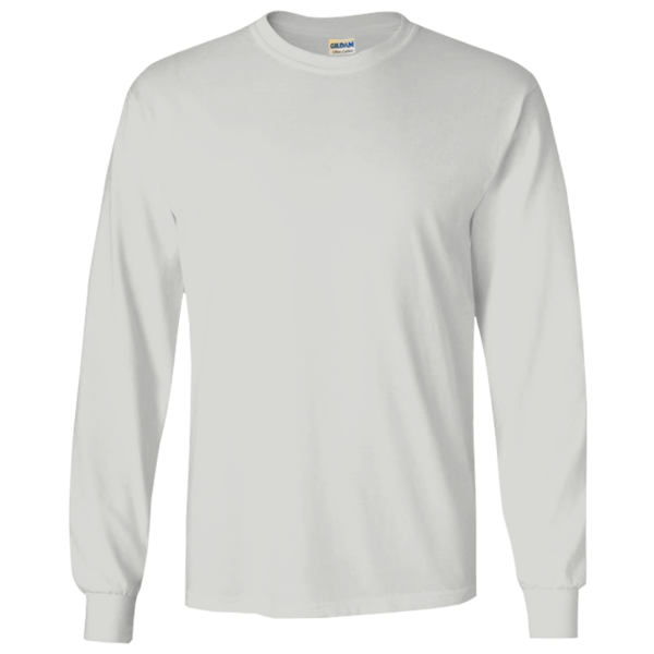 Gildan Ultra Cotton® Long Sleeve T-Shirt, Ash, Front view