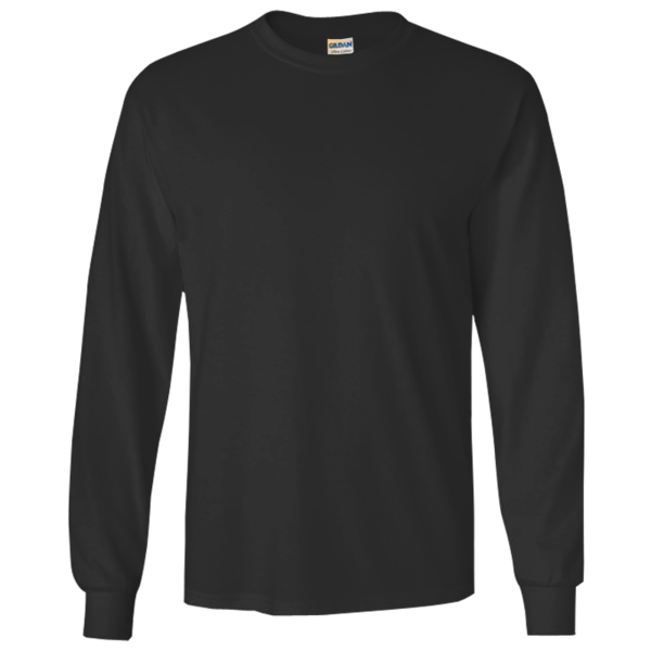 Gildan Ultra Cotton® Long Sleeve T-Shirt, Black, Front view