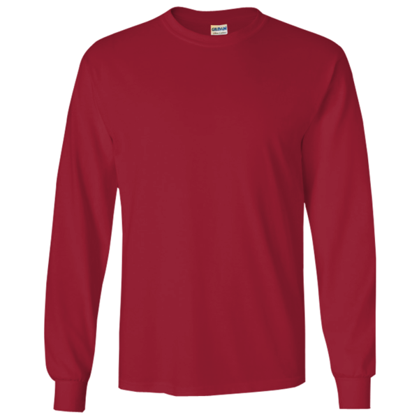 Gildan Ultra Cotton® Long Sleeve T-Shirt, Cardinal Red, Front view