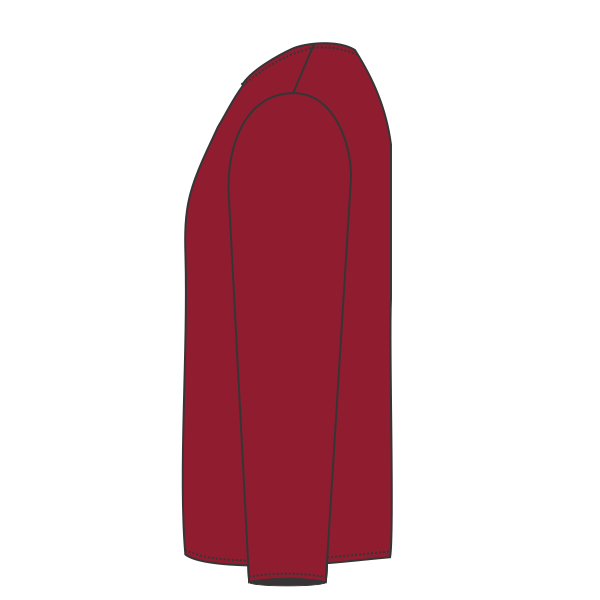 Gildan Ultra Cotton® Long Sleeve T-Shirt, Cardinal Red, Left Sleeve view