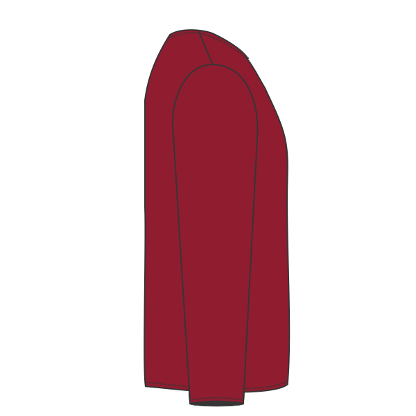 Gildan Ultra Cotton® Long Sleeve T-Shirt, Cardinal Red, Right Sleeve view