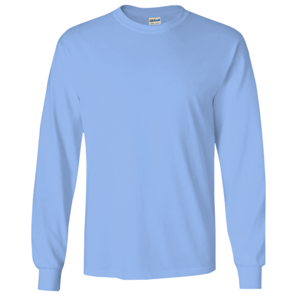 Gildan Ultra Cotton® Long Sleeve T-Shirt, Carolina Blue, Front view