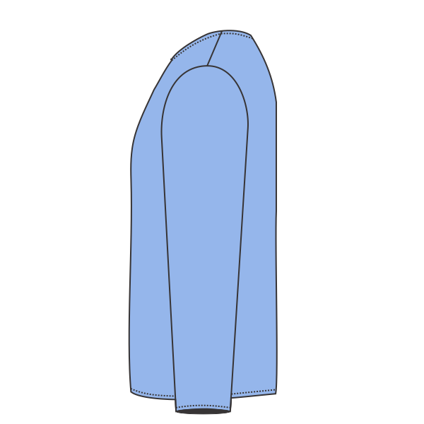 Gildan Ultra Cotton® Long Sleeve T-Shirt, Carolina Blue, Left Sleeve view