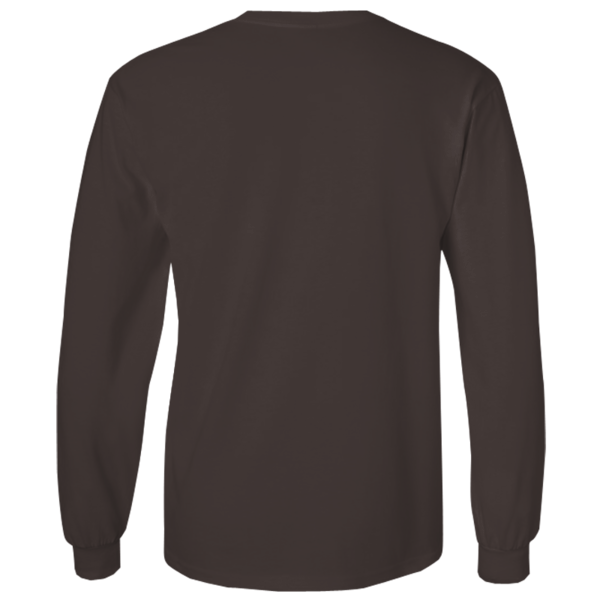Gildan Ultra Cotton® Long Sleeve T-Shirt, Dark Chocolate, Back view