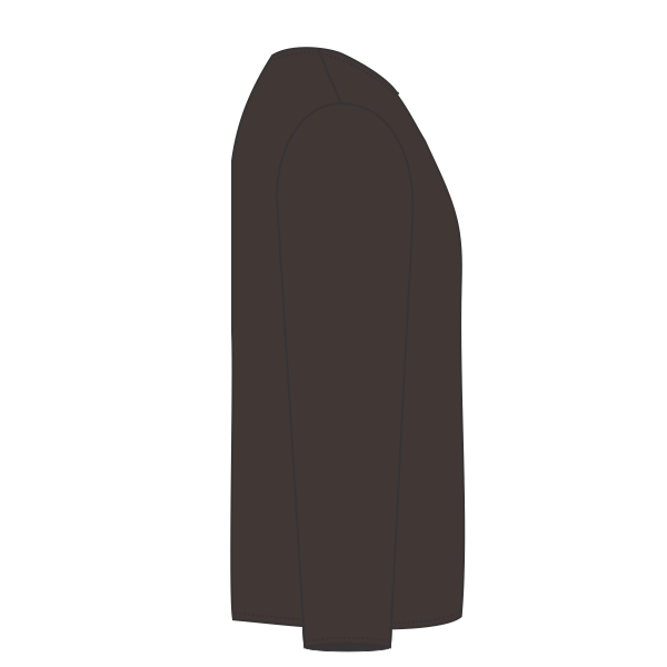 Gildan Ultra Cotton® Long Sleeve T-Shirt, Dark Chocolate, Right Sleeve view