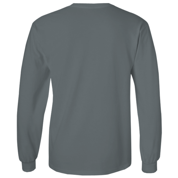 Gildan Ultra Cotton® Long Sleeve T-Shirt, Dark Heather, Back view