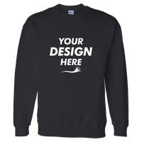 Gildan Unisex DryBlend® Crewneck Sweatshirt, Black, Front view, Mockup