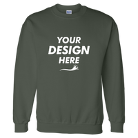 Gildan Unisex DryBlend® Crewneck Sweatshirt, Forest, Front view, Mockup