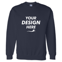 Gildan Unisex DryBlend® Crewneck Sweatshirt, Navy, Front view, Mockup