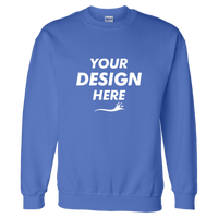 Gildan Unisex DryBlend® Crewneck Sweatshirt, Royal, Front view, Mockup