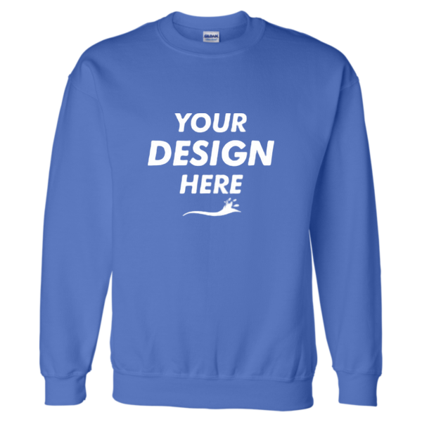 Gildan Unisex DryBlend® Crewneck Sweatshirt, Royal, Front view, Mockup