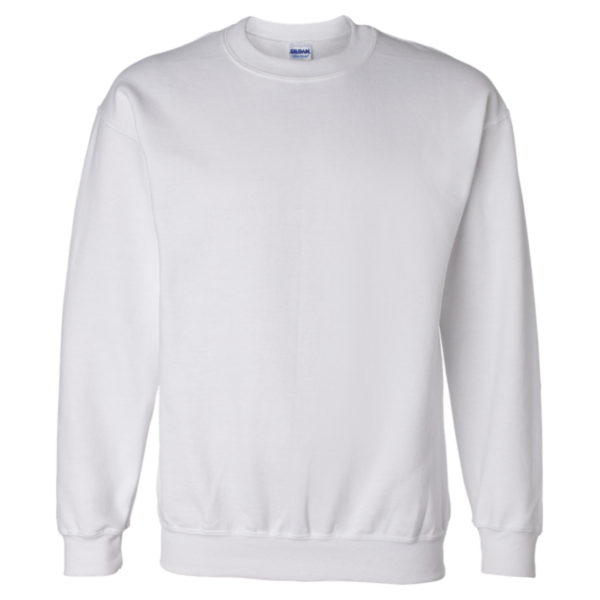 Gildan Unisex DryBlend® Crewneck Sweatshirt, White, Front view