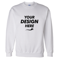 Gildan Unisex DryBlend® Crewneck Sweatshirt, White, Front view, Mockup