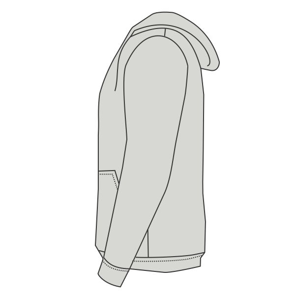 Gildan Unisex DryBlend® Hooded Sweatshirt, Ash, Left Sleeve (Long) view
