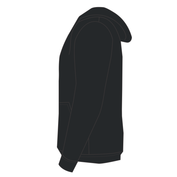 Gildan Unisex DryBlend® Hooded Sweatshirt, Black, Left Sleeve (Long) view