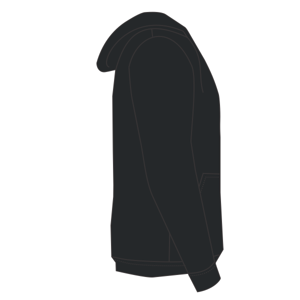 Gildan Unisex DryBlend® Hooded Sweatshirt, Black, Right Sleeve (Long) view