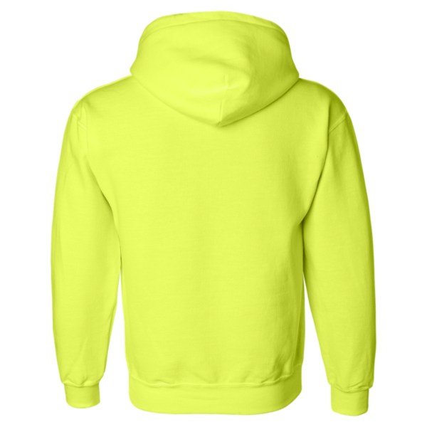 Gildan Unisex DryBlend® Hooded Sweatshirt, Safety Green, Back view