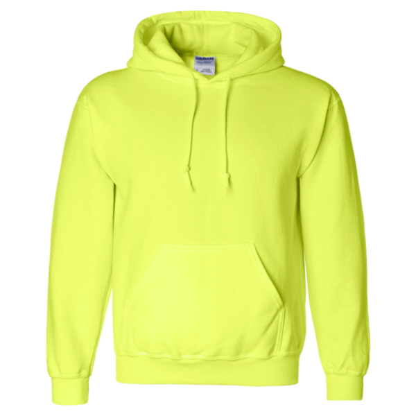 Gildan Unisex DryBlend® Hooded Sweatshirt, Safety Green, Front view
