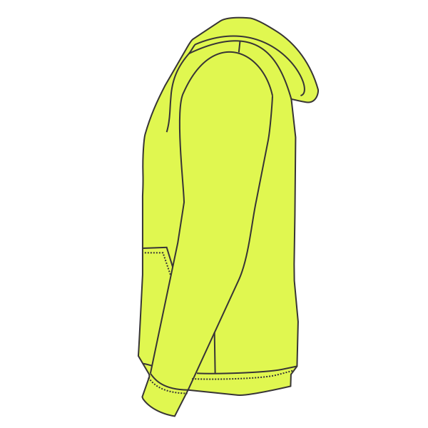 Gildan Unisex DryBlend® Hooded Sweatshirt, Safety Green, Left Sleeve (Long) view