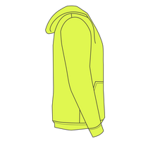 Gildan Unisex DryBlend® Hooded Sweatshirt, Safety Green, Right Sleeve (Long) view