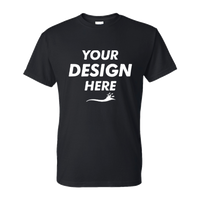 Gildan Unisex DryBlend® T-Shirt, Black, Front view, Mockup
