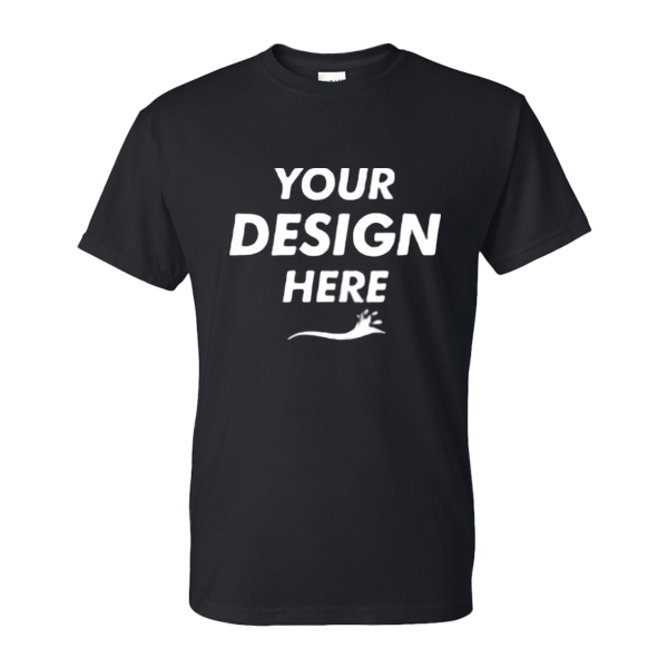 Gildan Unisex DryBlend® T-Shirt, Black, Front view, Mockup