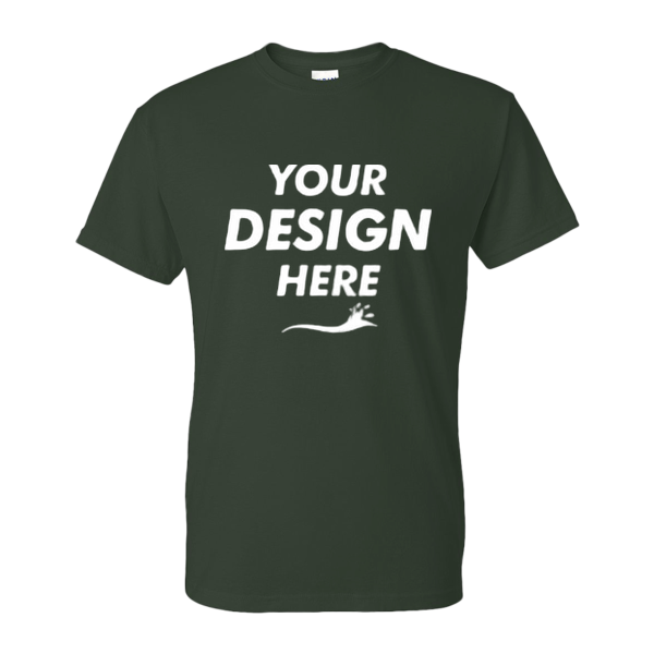 Gildan Unisex DryBlend® T-Shirt, Forest Green, Front view, Mockup