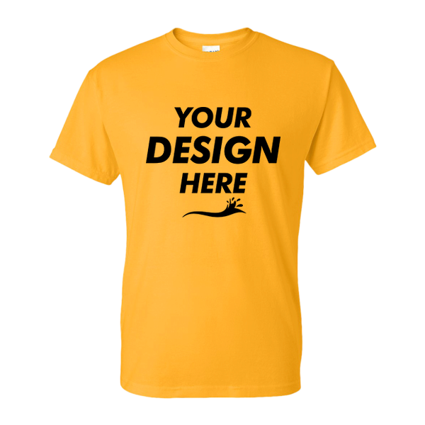 Gildan Unisex DryBlend® T-Shirt, Gold, Front view, Mockup