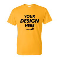 Gildan Unisex DryBlend® T-Shirt, Gold, Front view, Mockup