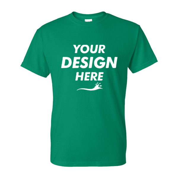 Gildan Unisex DryBlend® T-Shirt, Kelly, Front view, Mockup