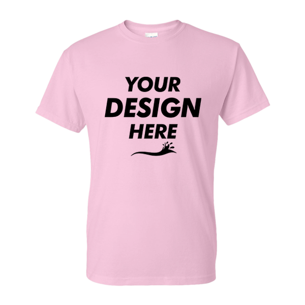 Gildan Unisex DryBlend® T-Shirt, Light Pink, Front view, Mockup